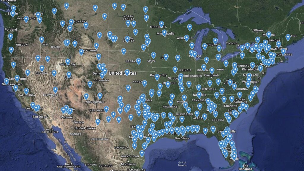 evolv locations map of all locations
