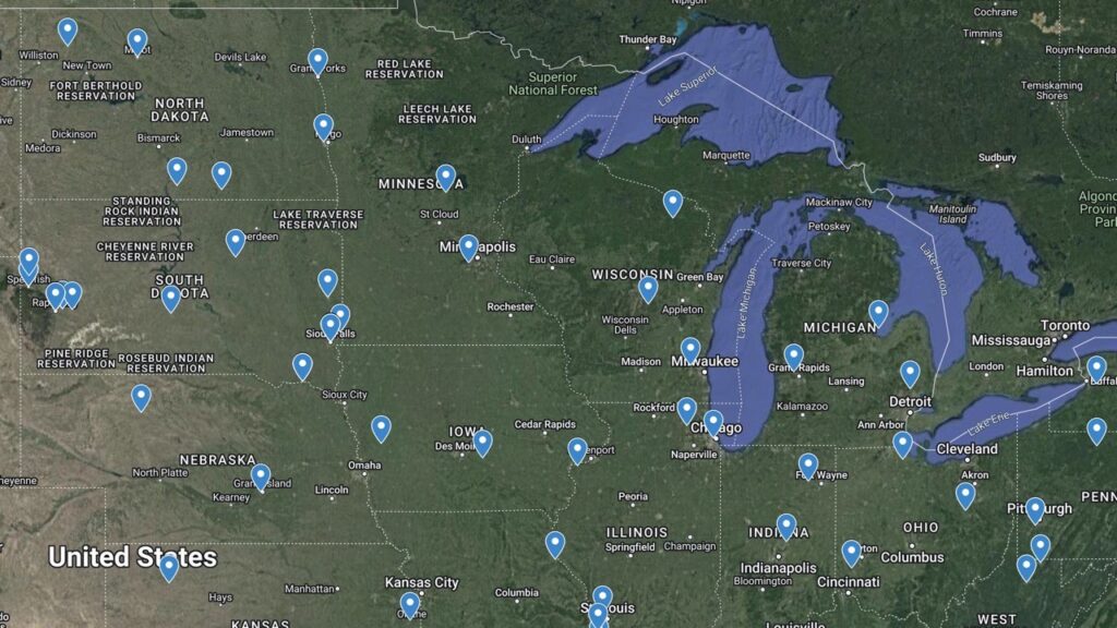 evolv claim solutions map locations in the midwest