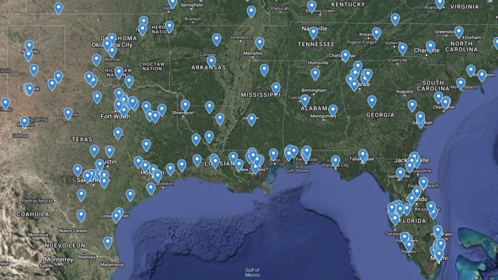 evolv claim solutions map locations in the south